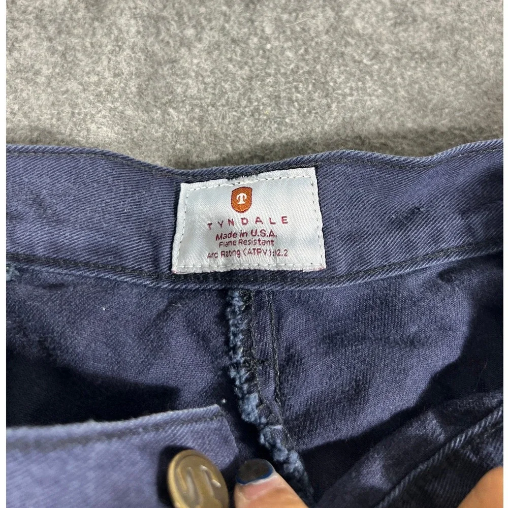 Tyndale FR Flame Resistant Chino Pants Mens 40x31 Blue Straight Leg Workwear USA